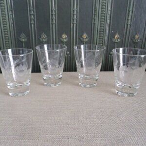 Vintage Cornflower Tapered Shot, Liqueur, Juice Glasses   x 4